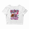 In October We Wear Cheer Pink Football Crop Top
