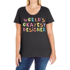 World S Okayest Designer Gift Idea Ladies Curvy T-Shirt