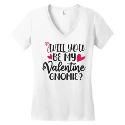 Will You Be My Valentine Gnomie Happy Valentine S Women's V-Neck T-Shirt -TeeMuse Store pd.2527011004.72.25087401.s3.1 front white ffffff none x0y0 138 800x800 1
