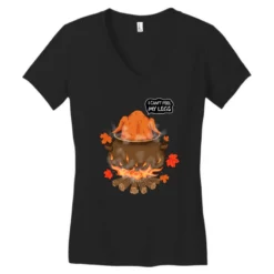 I Can't Feel My Legs Thanksgiving Turkey Women's V-Neck T-Shirt -TeeMuse Store pd.2527012151.72.25101462.s3.1 front black ffffff none x9.384y9.384 119.232 800x800 1