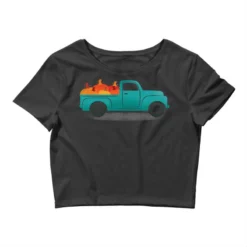Vintage Pumpkin Truck Fall Funny Halloween Party G Crop Top