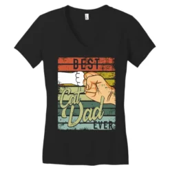 Vintage Best Cat Dad Ever Cat Lover (2) Women's V-Neck T-Shirt -TeeMuse Store pd.2527014209.72.25088478.s3.1 front black ffffff none x0y0 138 800x800 1