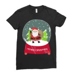 Snow Globe Santa Claus Christmas Tree Believe Xmas Ladies Fitted T-Shirt 7 Snow Globe Santa Claus Christmas Tree Believe Xmas Ladies Fitted T-Shirt -TeeMuse Store pd.2527022292.36.25094022.s3.1 front black ffffff none x0y0 154 800x800 1