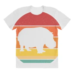 Retro Vintage Hippo Silhouette Spirit Animal Hippo All Over Women's T-shirt -TeeMuse Store pd.2527029382.108.25097656.s3.1 front customized f5f5f5 none x45y28 294 800x800 1