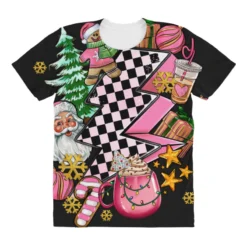 Pink Christmas Lightning Bolt All Over Women's T-shirt 7 Pink Christmas Lightning Bolt All Over Women's T-shirt -TeeMuse Store pd.2527036992.108.25097044.s3.1 front customized 111111 none x45ym4 294 800x800 1