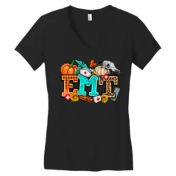 Emt With Fall Women's V-Neck T-Shirt -TeeMuse Store pd.2527038002.72.25097031.s3.1 front black ffffff none x0y0 138 800x800 1