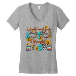 I Dont Need Your Attitude I Brought My Own Women's V-Neck T-Shirt -TeeMuse Store pd.2527047338.72.25096897.s3.1 front heather ffffff none x0y0 138 800x800 1