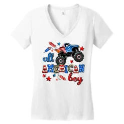 All American Boy Monsterr Truck Women's V-Neck T-Shirt -TeeMuse Store pd.2527059338.72.25096856.s3.1 front white ffffff none x0y0 138 800x800 1