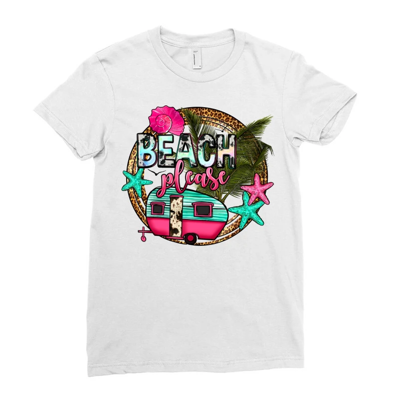 Beach Please Ladies Fitted T-Shirt 3 Beach Please Ladies Fitted T-Shirt - Image 3