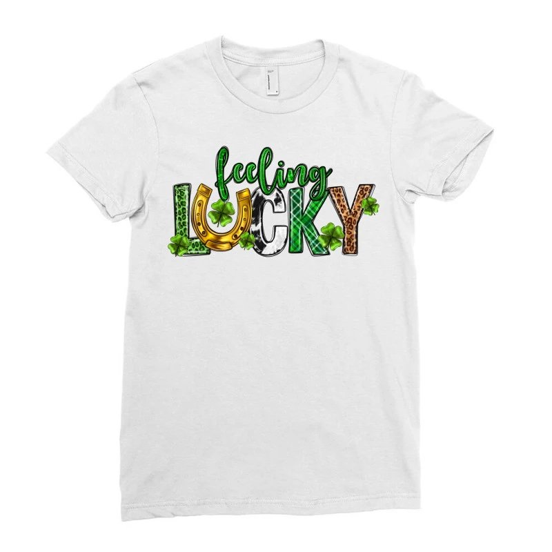 St. Patrick's Day Feeling Lucky Ladies Fitted T-Shirt 3 St. Patrick's Day Feeling Lucky Ladies Fitted T-Shirt - Image 3