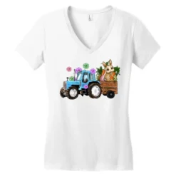 Happy Easter Tractor With Bunny Flowers And Carrot Women's V-Neck T-Shirt 7 Happy Easter Tractor With Bunny Flowers And Carrot Women's V-Neck T-Shirt -TeeMuse Store pd.2527069100.72.25102094.s3.1 front white ffffff none x0y0 138 800x800 1