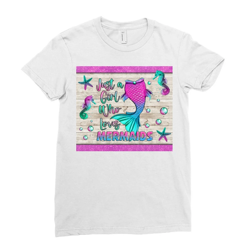 Just A Girl Who Loves Mermaid Ladies Fitted T-Shirt 3 Just A Girl Who Loves Mermaid Ladies Fitted T-Shirt - Image 3