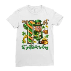 My 1st St. Patrick's Day Ladies Fitted T-Shirt -TeeMuse Store pd.2527072369.36.25101973.s3.1 front white ffffff none x0y0 154 800x800 1