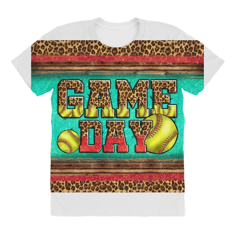 Western Glitter Game Day Softball All Over Women's T-shirt 3 Western Glitter Game Day Softball All Over Women's T-shirt - Image 3