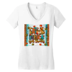 Eat Drink Give Thanks Women's V-Neck T-Shirt 7 Eat Drink Give Thanks Women's V-Neck T-Shirt -TeeMuse Store pd.2527089832.72.25097476.s3.1 front white ffffff none x0y0 138 800x800 1