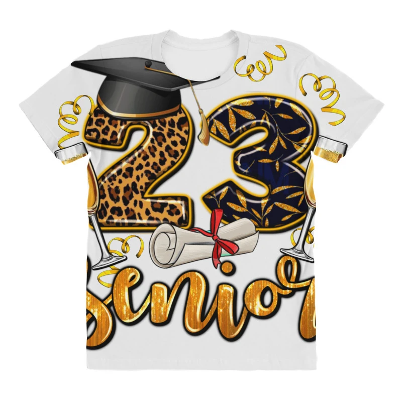 23 Senıor Wıth Champagne All Over Women's T-shirt 3 23 Senıor Wıth Champagne All Over Women's T-shirt - Image 3