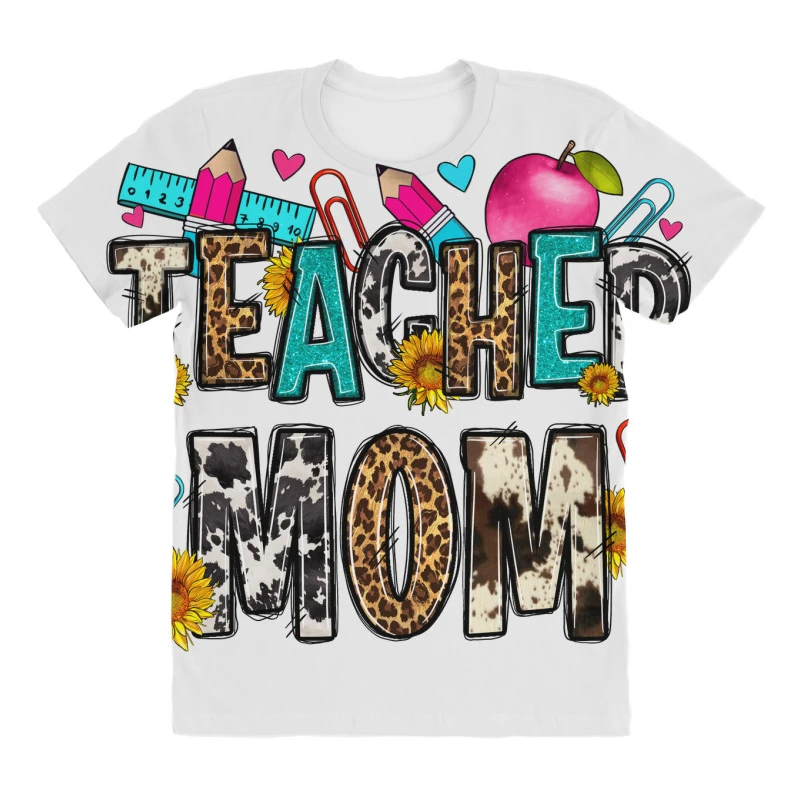 Teacher Mom All Over Women's T-shirt 3 Teacher Mom All Over Women's T-shirt - Image 3