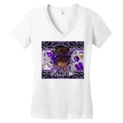 Afro Messy Bun Purple Gray CMA Life Women's V-Neck T-Shirt -TeeMuse Store pd.2527102839.72.25097411.s3.1 front white ffffff none x0y0 138 800x800 1