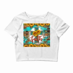Western Sunflowers Faith Cross Crop Top