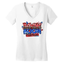 Boom Boom Mama Women's V-Neck T-Shirt 7 Boom Boom Mama Women's V-Neck T-Shirt -TeeMuse Store pd.2527120653.72.25102448.s3.1 front white ffffff none x0y0 138 800x800 1