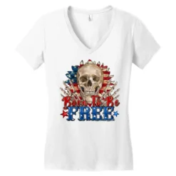 Born To Be Free Skeleton Women's V-Neck T-Shirt -TeeMuse Store pd.2527120912.72.25102447.s3.1 front white ffffff none x0y0 138 800x800 1