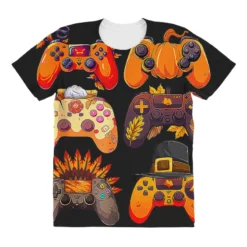 Thanksgiving Fall Gaming Controllers All Over Women's T-shirt -TeeMuse Store pd.2527170385.108.25103420.s3.1 front customized 111111 none x45y1 294 800x800 1