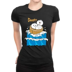 Dumpling In The Wave Ladies Fitted T-Shirt