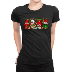 Christmas Mexican Gnomies Coffee Ladies Fitted T-Shirt