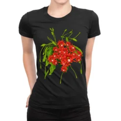 Red Orchid Cactus Ladies Fitted T-Shirt