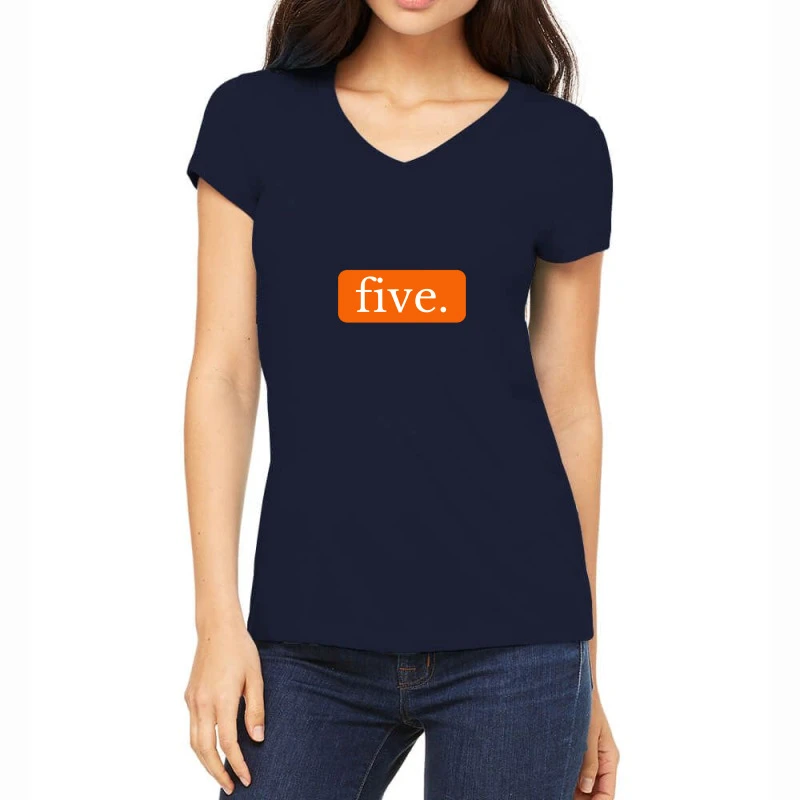 The Number 5 Typography Women's V-Neck T-Shirt 1 The Number 5 Typography Women's V-Neck T-Shirt