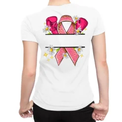 Personalized Breast Cancer Ribbon Ladies Fitted T-Shirt