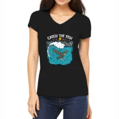CATCH THE FISH Women's V-Neck T-Shirt