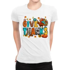 Give Thanks Ladies Fitted T-Shirt