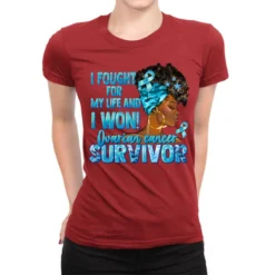 Ovarian Cancer Survivor Black Woman Ladies Fitted T-Shirt