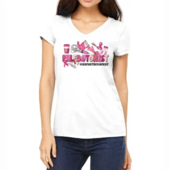 Her Fight Is Our Fight Phlebotomist Women's V-Neck T-Shirt