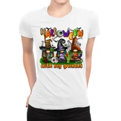 Spooky Season With Gnomes Ladies Fitted T-Shirt