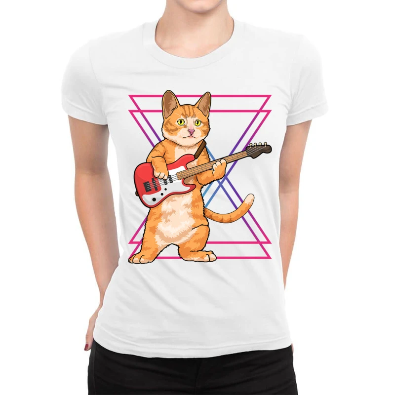 Bass Music Cat Rock Kitty Bass Guitar Player Gifts Ladies Fitted T-Shirt 1 Bass Music Cat Rock Kitty Bass Guitar Player Gifts Ladies Fitted T-Shirt