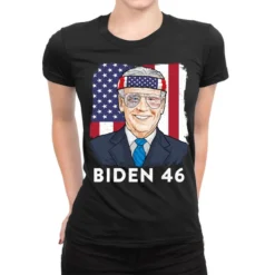 Biden 46 Elected Celebrate Joe Biden 46th Presiden Ladies Fitted T-Shirt