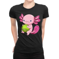 Axolotl Tennis Player Tennisalotl Mexican Salamand Ladies Fitted T-Shirt