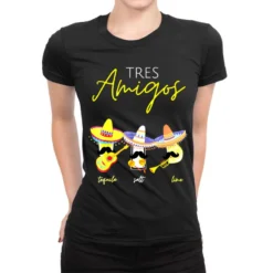 Tres Amigos Three Amigos Tequila Salt Lime Cinco D Ladies Fitted T-Shirt