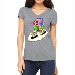 Cartoon Sublimation Women's V-Neck T-Shirt
