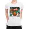 Merry Christmas With Camper Van Ladies Fitted T-Shirt