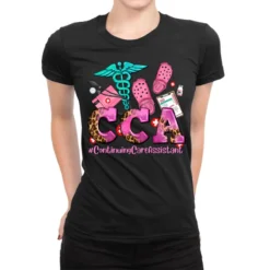 Cca Continuing Care Assistant With Crocs Ladies Fitted T-Shirt