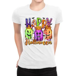 Happy Halloween Jars Ladies Fitted T-Shirt