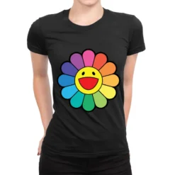 Flower Rainbow Ladies Fitted T-Shirt