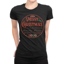 Crm21112209 Merry Christmas (family Name) Family 2 Ladies Fitted T-Shirt