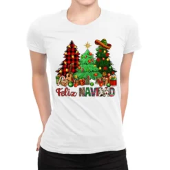 Feliz Navidad Ladies Fitted T-Shirt