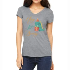 Happy 1st Birthday,cute Dinosaur Women's V-Neck T-Shirt