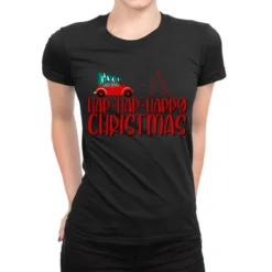 Hap Hap Happy Christmas Ladies Fitted T-Shirt