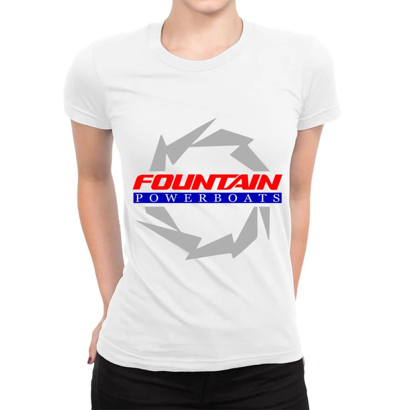 Power Boats Fountain Ladies Fitted T-Shirt 1 Power Boats Fountain Ladies Fitted T-Shirt
